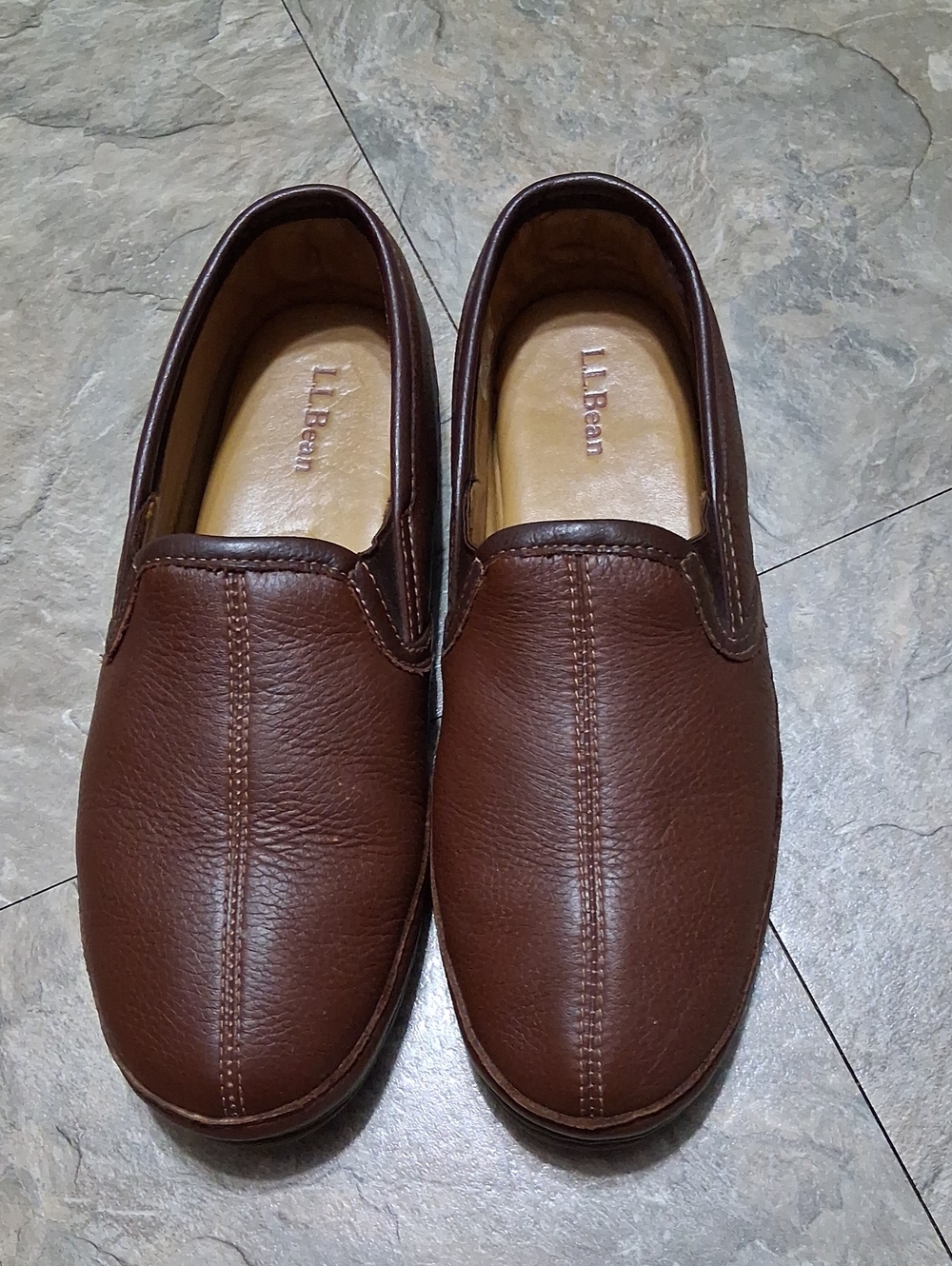 L.L. Bean Men’s Brown Leather Slip-On Loafers